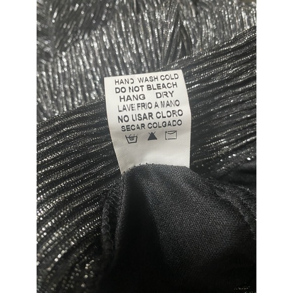 Papermoon Zip Up Back Glittery Ruffles Miniskirt Black Silver Size Small - Picture 4 of 5